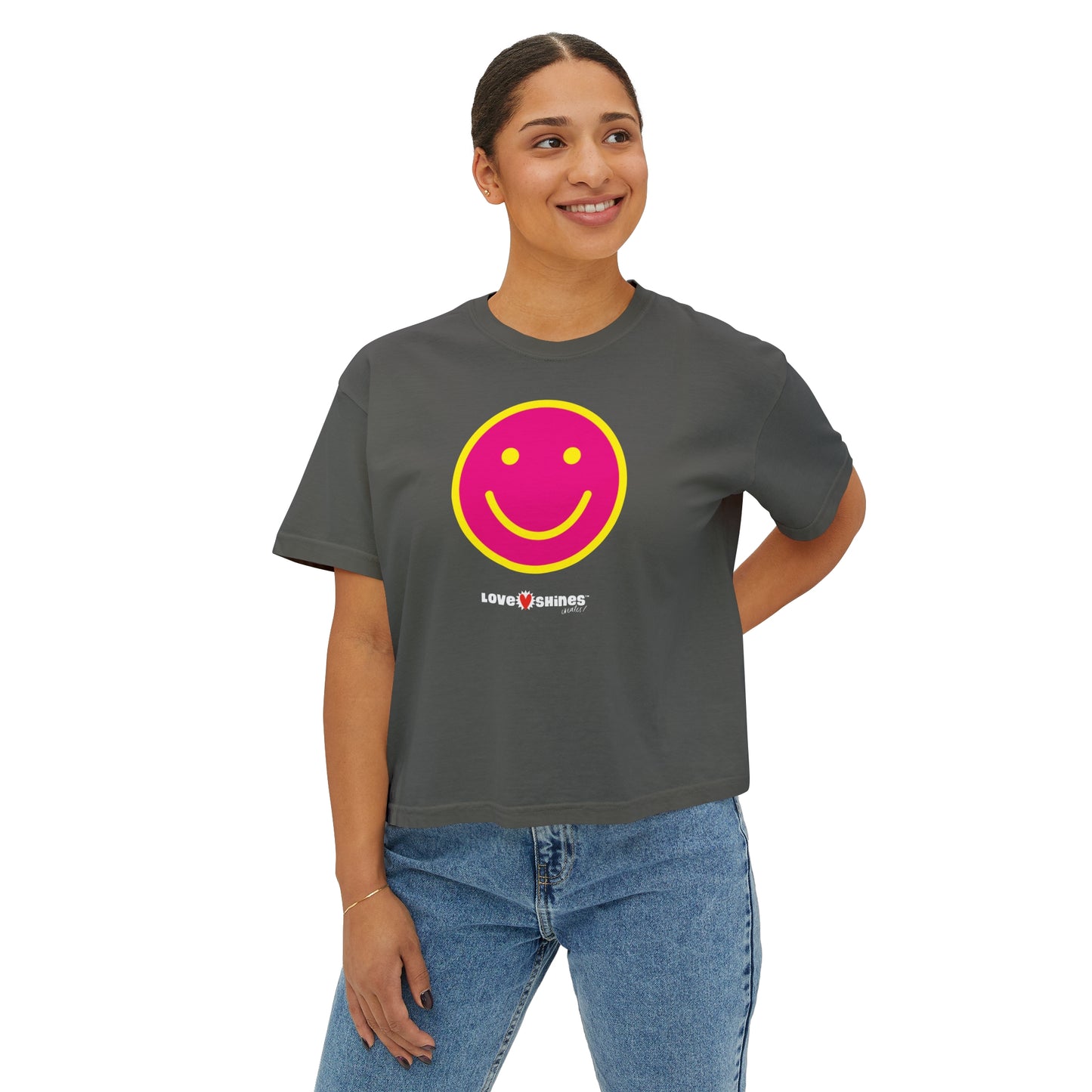 Smiley Face - Women's Boxy Tee
