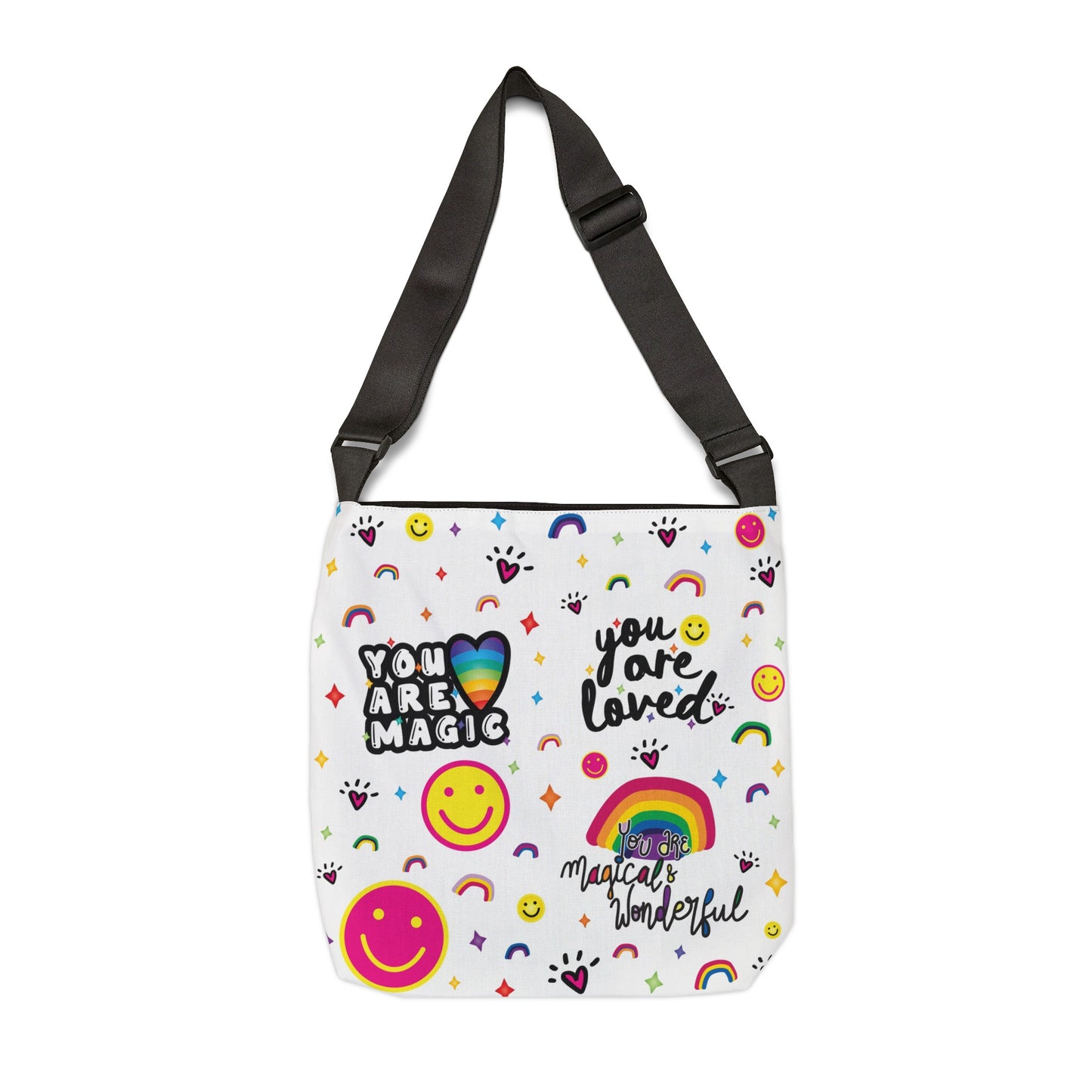 Loveshinescreates Multi-Logo Design Adjustable Slouchy Bag