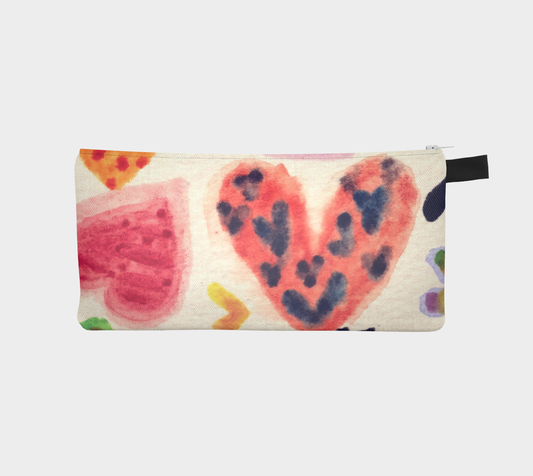 Loveshinescreates Hearts Zippered Pouch