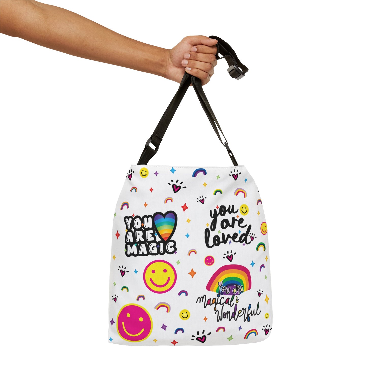Loveshinescreates Multi-Logo Design Adjustable Slouchy Bag