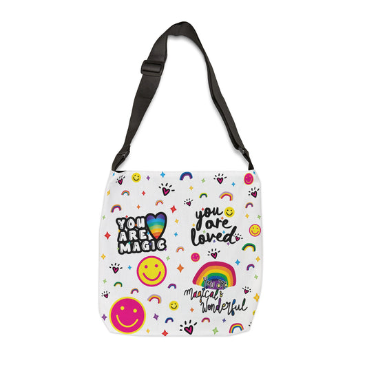 Loveshinescreates Multi-Logo Design Adjustable Slouchy Bag