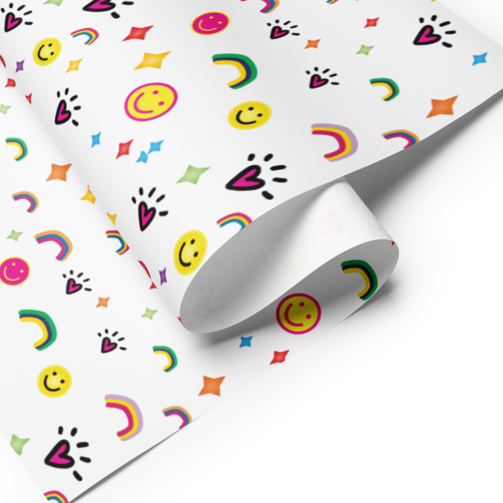Loveshinescreates Happy Wrapping Paper Sheets - Set of 3