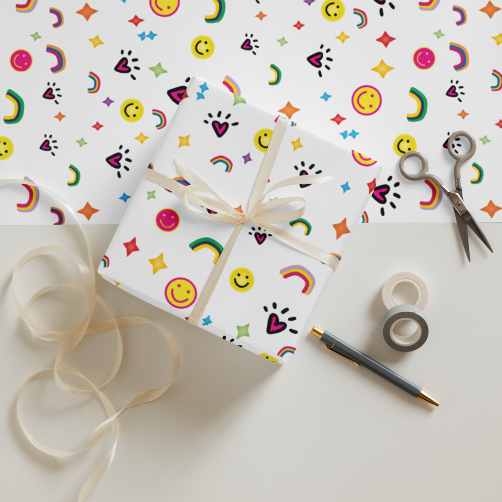 Loveshinescreates Happy Wrapping Paper Sheets - Set of 3