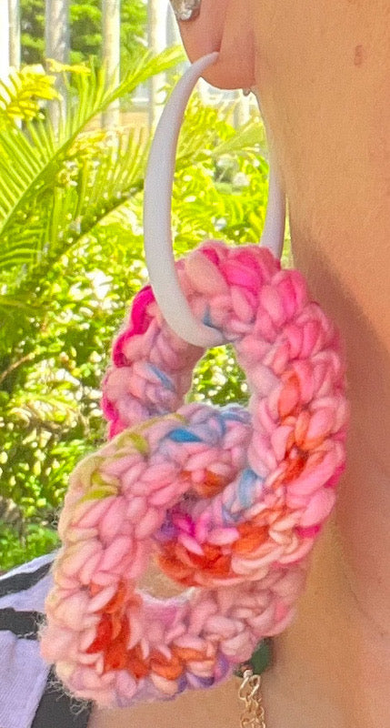 Handmade Cheery Chain Crochet Chain Earrings!