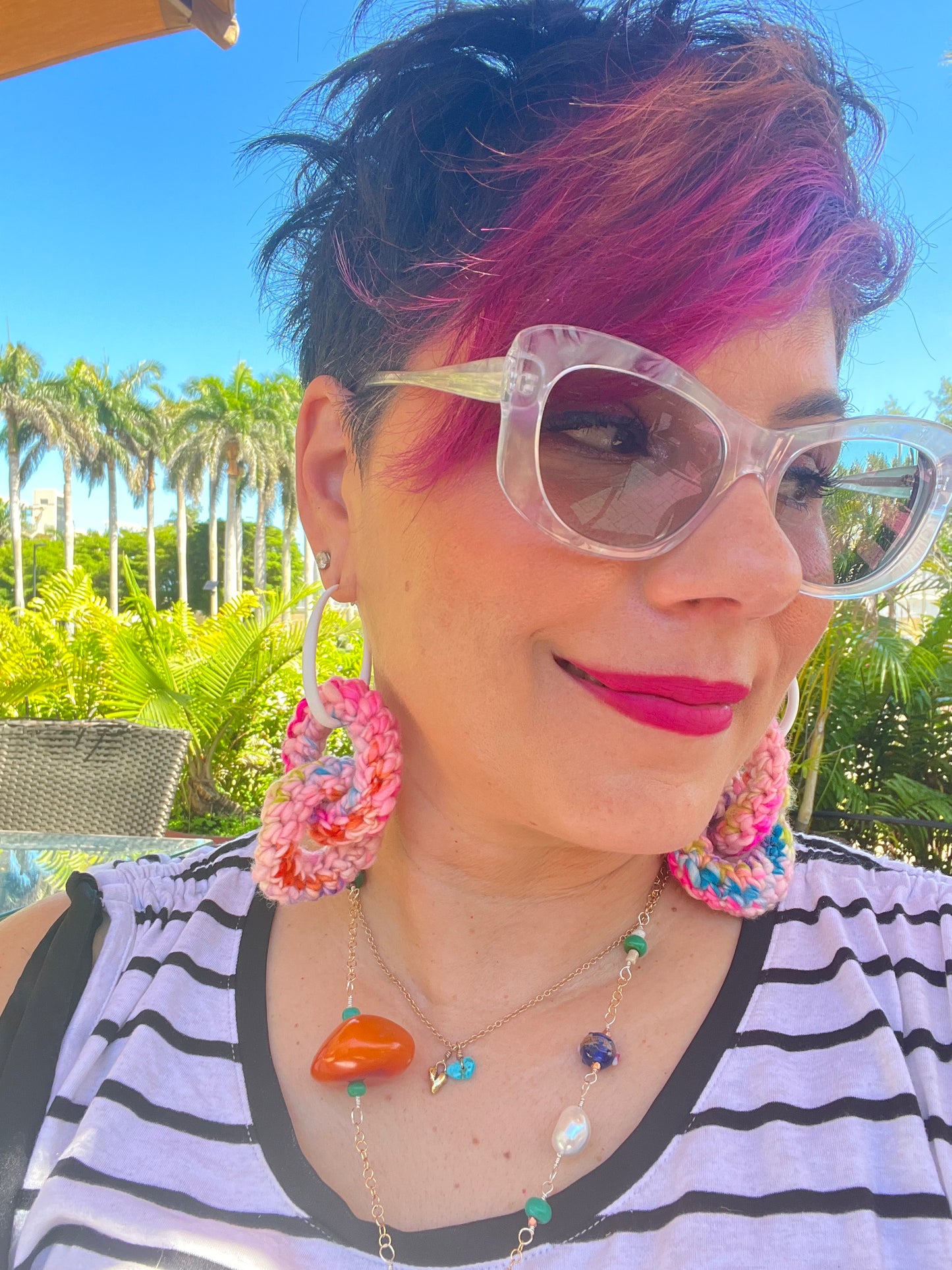 Handmade Cheery Chain Crochet Chain Earrings!