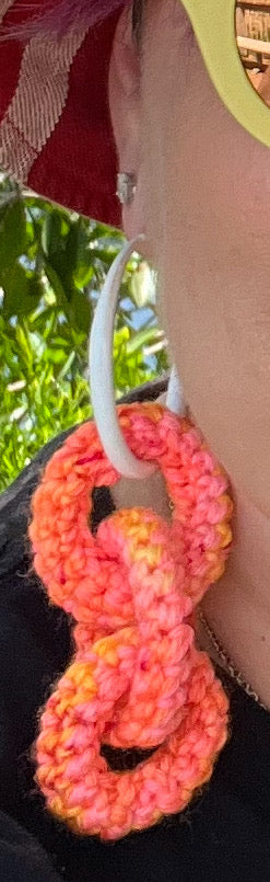 Handmade Cheery Chain Crochet Chain Earrings!