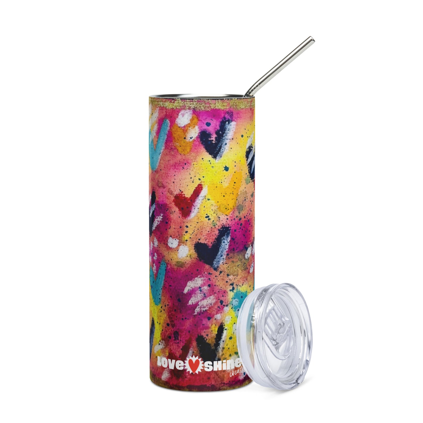 Rainbow Sprinkles Design Stainless Steel Hot Cold 20oz Tumbler