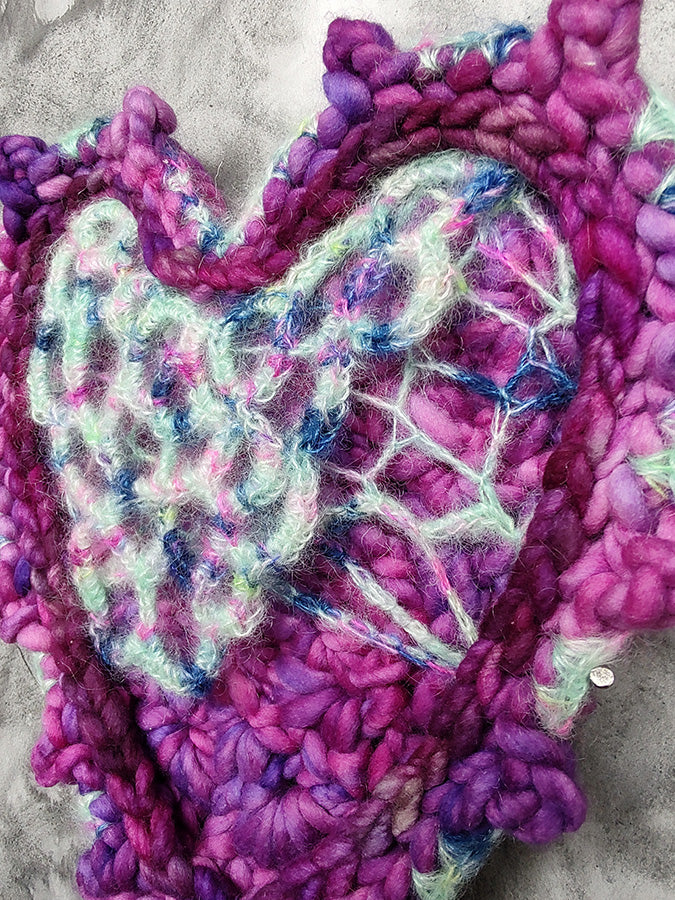 Yarny Hearts - Delightful Pink & Sea Foam Green by WonderRach Designs