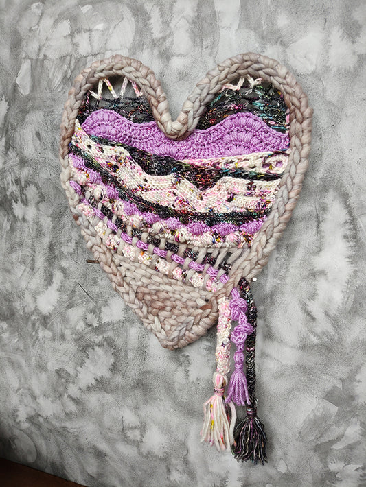 Yarny Hearts - Purple and Gray Beauty by WonderRach Designs